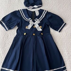 Navy Blue Sailor Dress with Hat